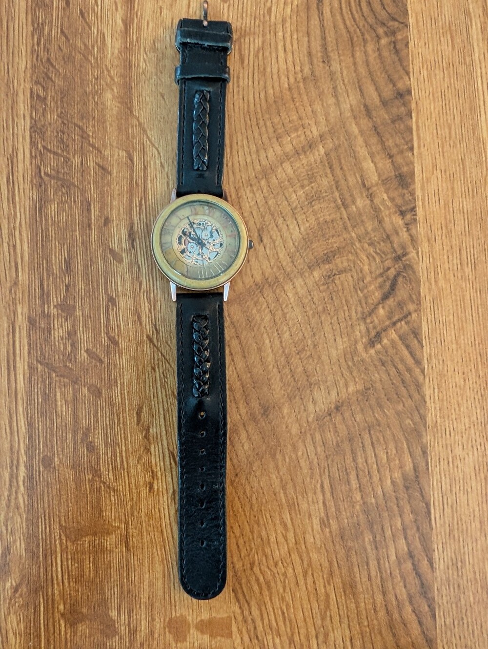 1995 Fossil Stone Skeleton Watch BW672 Mens